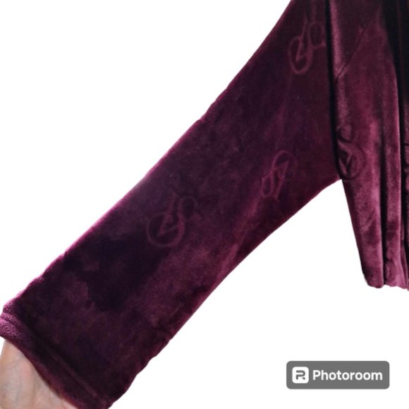 Victoria's Secret Monogramed House Coat in Burgundy Size Med/Large - Picture 3 of 12